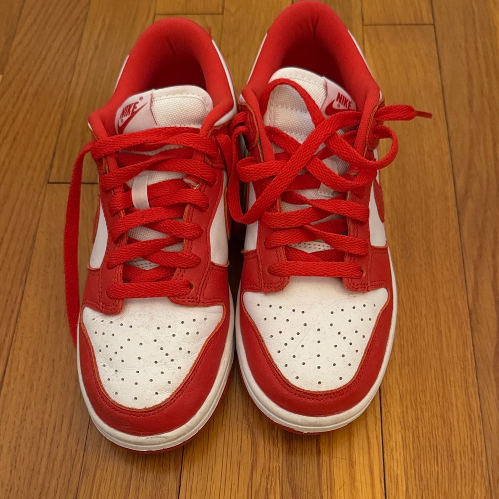 Nike red and white Dunks